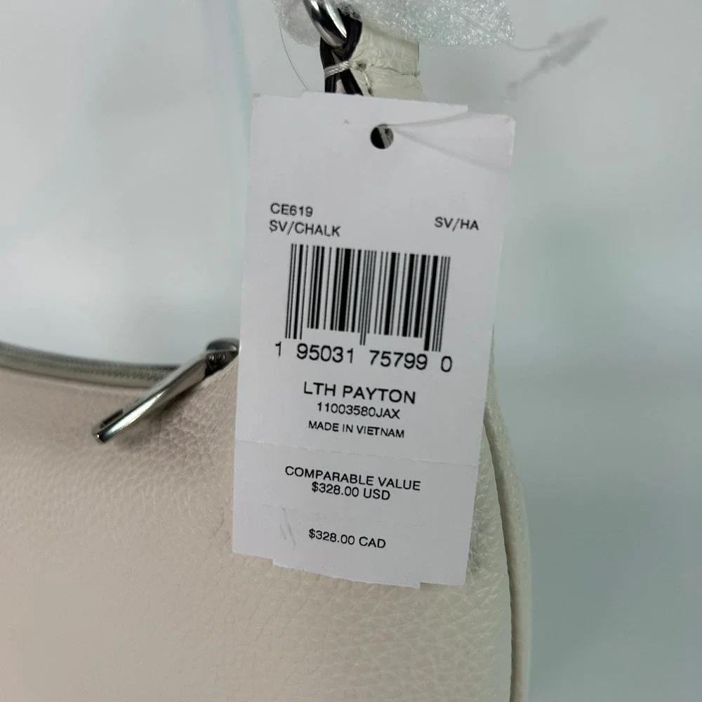 Coach Payton Hobo Chalk White Pebbled Leather Shoulder Bag NEW